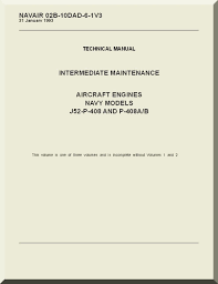 Pratt Whitney J52 P 408 Aircraft Engine Maintenance Manual 02b 10ad 6 1v3 Aircraft Engine Aircraft Engineering