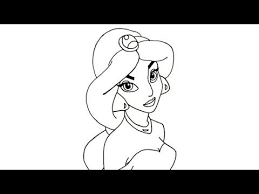 رسم الأميرة ياسمين كرتون علاء الدين اميرات ديزني how to draw disney prin drawing tutorial drawings art