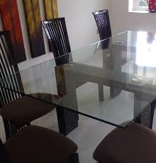 Dining table with clear tempered glass top, with solid wood base, modern round glass kitchen table furniture for home office kitchen dining room black wayfair north america $ 609.99 The Customized Glass Table Tops Tg Glass Works