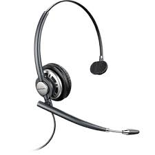 The call controls include an answer and end call button, and two programmable buttons. Call Center Headsets Poly Formerly Plantronics Polycom