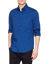 G Star Mens Core Button Down One Pocket Long Sleeve Slim Shirt