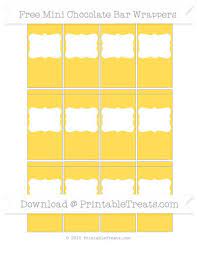 Mustard Yellow Diy Mini Chocolate Bar Wrappers Candy Bar Wrapper Template Bar Wrappers Chocolate Bar Wrappers