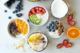 Greek Yogurt Breakfast Bowls With Toppings By Modern Honey Healthy Greek Yogurt Topped With Greek Yogurt Breakfast Bowl Yogurt Breakfast Bowl Yogurt Breakfast
