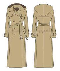 Adobe Illustrator Trench Coat Flat Fashion Sketch Templates Coat Fashion Trench Coat Style Trench Coat Pattern