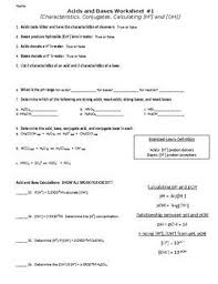 This Worksheet Tests Over The General Characteristics Of Acids And Bases Strong Acids And Bases Vs Weak Acids Chemistry Worksheets Worksheets Teaching Methods