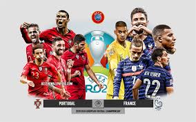 The uefa european championship brings europe's top national teams together; Download Wallpapers Portugal Vs France Uefa Euro 2020 Preview Promotional Materials Football Players Euro 2020 Football Match Portugal National Football Team France National Football Team Cristiano Ronaldo For Desktop Free Pictures For
