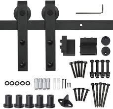Used by a variety of closet door manufacturers. Amazon Com Yaheetech 6 6 Ft Black Antique Style Steel Sliding Wood Barn Door Hardware Closet Doors Track Kit Set Home Improvement