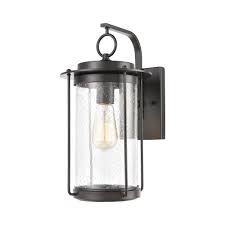 Coastal Style One Light Outdoor Wall Sconce Cylinder Exposed Bulb Porch Light Matte Black Finish Walmart Com Walmart Com