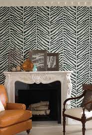 Zebra Print Wallpaper Feature Wall Black White Living Room Decor Idea Zebra Print Wallpaper Zebra Decor Zebra Living Room