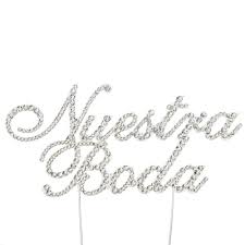 Custom wedding cake toppers, handmade wedding cake toppers created just for the two of you, bride and groom toppers, animals, birds, pets and more! Bala Nuestra Boda Rhinestone Cake Topper Wayfair