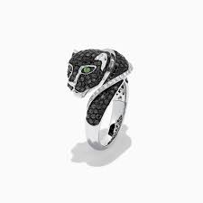 It's all in the details. Effy Signature 14k White Gold Black White Diamond Panther Ring 1 54 Effyjewelry Com