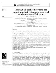Much of our anxiety about the stock market crash comes from our fear of what happened to our grandparents. Pdf Impact Of Political Events On Stock Market Returns Empirical Evidence From Pakistan