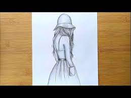 Easy Way To Draw A Girl With Hat Step By Step Pencil Sketch Youtube Pencil Art Drawings Pencil Drawings Easy Girl Drawing Sketches