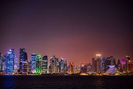 Doha skyline silhouette vectors (116). Doha Skyline Qatar