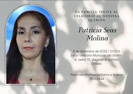 Queremos dar nuestros sentidos pésames a la familia doliente de Ruben Dario Paz  Guzman , por tan irreparable pérdida de su esposa, la sra. Patricia Seas  Molina 😔. Q en paz descanse