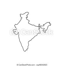Black and white map of india. India Map Silhouette Illustration On The White Background Vector Illustration Canstock