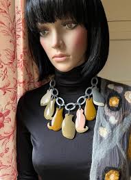 MARION GODART Paris Collier Chats De Dos Earth Color Cats Link Chain  Necklace French Designer Jewelry