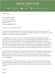 Janitor Cover Letter Sample Writing Tips Resume Genius