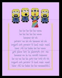 Minion Song Cross Stitch Despicable Me Inspired Pdf Pattern Etsy Geeky Cross Stitch Patterns Geeky Cross Stitch Cross Stitch