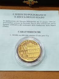 La banca d'italia possiede la quarta riserva d'oro più grande del mondo, dietro soltanto stati uniti, germania e fondo monetario internazionale. Italy 100 000 Lire Centenario Banca D Italia 1893 1993 Catawiki