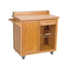 Ethos Anglia Bamboo Kitchen Trolley With Cabinet And Two Drawers Freestanding Kitchen Island Kitchen Island Trolley Kitchen Trolley