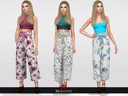 Lately i'm very inspired by this type of modern fashion with a vintage twist, elements of renaissance art, corsets & floral patterns (*´ᵕ`) this is a mini dress layered. Remaron S Floral Pants 01 For Women