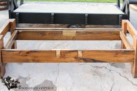 First i cut all pieces and used my kreg jig to drill all of the pocket holes. Outdoor Coffee Table Makeover The Wood Grain Cottage