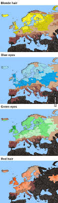 Blonde Hair Red Hair Blue Eyes In Europe Green Eyes Map Blue Eyes