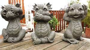 3 Er Set Gartendrachen Drei Weisheiten Drache Drachen Figur Gartenfigur Dek Ebay Dragon Figurines Dragon Garden Dragon Crafts