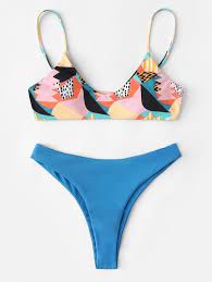 Cami Random Pattern Mix Match Bikini Set Bikinis Mix And Match Bikini High Bikini
