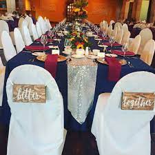 Navy Blue And Burgundy Reception At Glenmoor Country Club Gold Wedding Decorations Burgundy Wedding Wedding Decorations