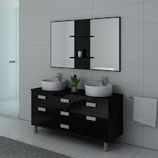 Meuble de sdb double vasque. Meuble De Salle De Bain 2 Vasques Sur Pieds Meuble Double Vasque Noir Dis911n