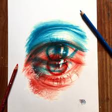 Gefallt 4 000 Mal 27 Kommentare Elia Pellegrini Elia Pelle Auf Instagram Thridimensioanl My First Eye Drawing With 3 Blue Drawings Red Art Blue Art