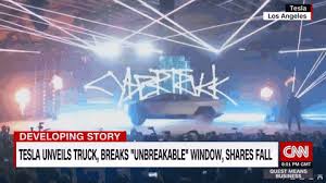 Tesla ceo elon musk explains the viral fail from his cybertruck demo that shattered expectations. Tesla Cybertruck Unbreakable Glass Fail At Launch Gif Know Your Meme