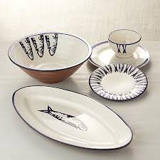 Pescado Oval Platter Bowl Crate And Barrel Acrylic Glassware