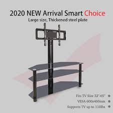 3 tier glass tv stand with mount. 3 Tier 32 65 Corner Floor Tv Stand With Swivel Bracket Tempered Glass Shelves On Sale Overstock 31647435