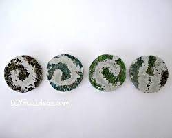 How To Make Crushed Glass Tie Dyed Concrete Coasters With Rapid Set Cement All Do It Yourself Fun Ideas Crushed Glass Concrete Crafts Cement Crafts