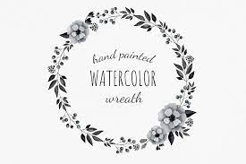 This image is protected by copyright law and can not be legally used without purchasing a license. Watercolor Black Anemones Wreath Clipart Grafik Von Reddotshouse Creative Fabrica