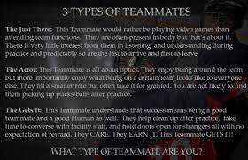 What Type Of Teammate Are You Competitive Thread