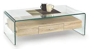 vanesse is een moderne design salontafel bestaande uit een transparant gebogen glazen blad die doorloopt tot d salontafel glazen salontafel moderne salontafels