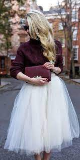 100 Cute Winter Outfit Ideas To Try Now Wachabuy Fashion Tulle Skirts Outfit Tulle Midi Skirt