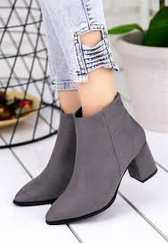 Carol Gri Suet Topuklu Bayan Bot In 2020 Fashion Boots Ankle Boot