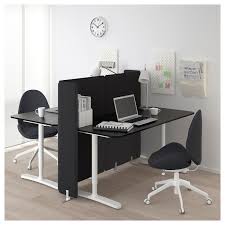 Ikea Bekant Desk With Screen Black Stained Ash Veneer White Ikea Bekant Ikea Bekant Desk Small Office Furniture