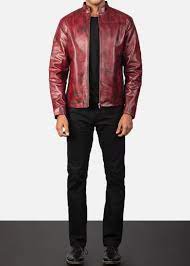 Alex Distressed Burgundy Leather Jacket Leather Jacket Men Brown Leather Jacket Men Real Leather Jacket