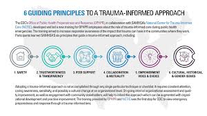 It is not enough to send a few staff to a training about trauma. Infographic 6 Guiding Principles To A Trauma Informed Approach Cdc