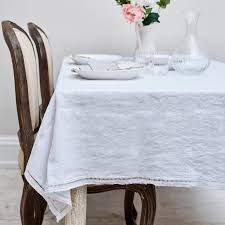 Linen Tablecloth With Lace White Table Cloth White Table Cloth Tablecloth Dining