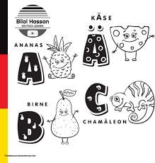 تعليم الأطفال اللغة الألمانية الحروف الألمانية Das Deutsche Alphabet منطوقة وبالفيديو رائعة للأطفال