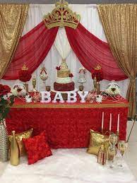 Royal Rose Baby Shower Party Ideas Photo 3 Of 24 Royalty Baby Shower Red Baby Shower Baby Shower Party Themes
