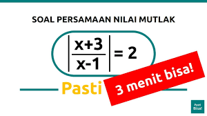 Check spelling or type a new query. Cukup 3 Menit Pembahasan Soal Persamaan Nilai Mutlak Matematika Sma Kelas 10 Tipe Pecahan Mutlak Youtube