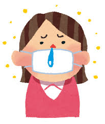 花粉症のイラスト「マスクと鼻水の女性」 | かわいいフリー素材集 ...